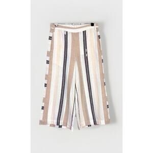 Anthropologie XL Crop Wide Leg Pants Linen Vacation Beach Coastal Shorebound